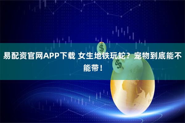 易配资官网APP下载 女生地铁玩蛇？宠物到底能不能带！